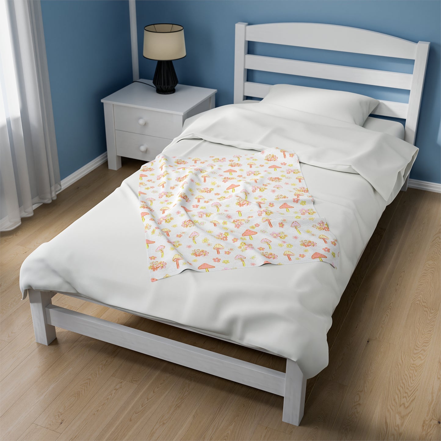 Tiny Mushrooms - Velveteen Plush Blanket