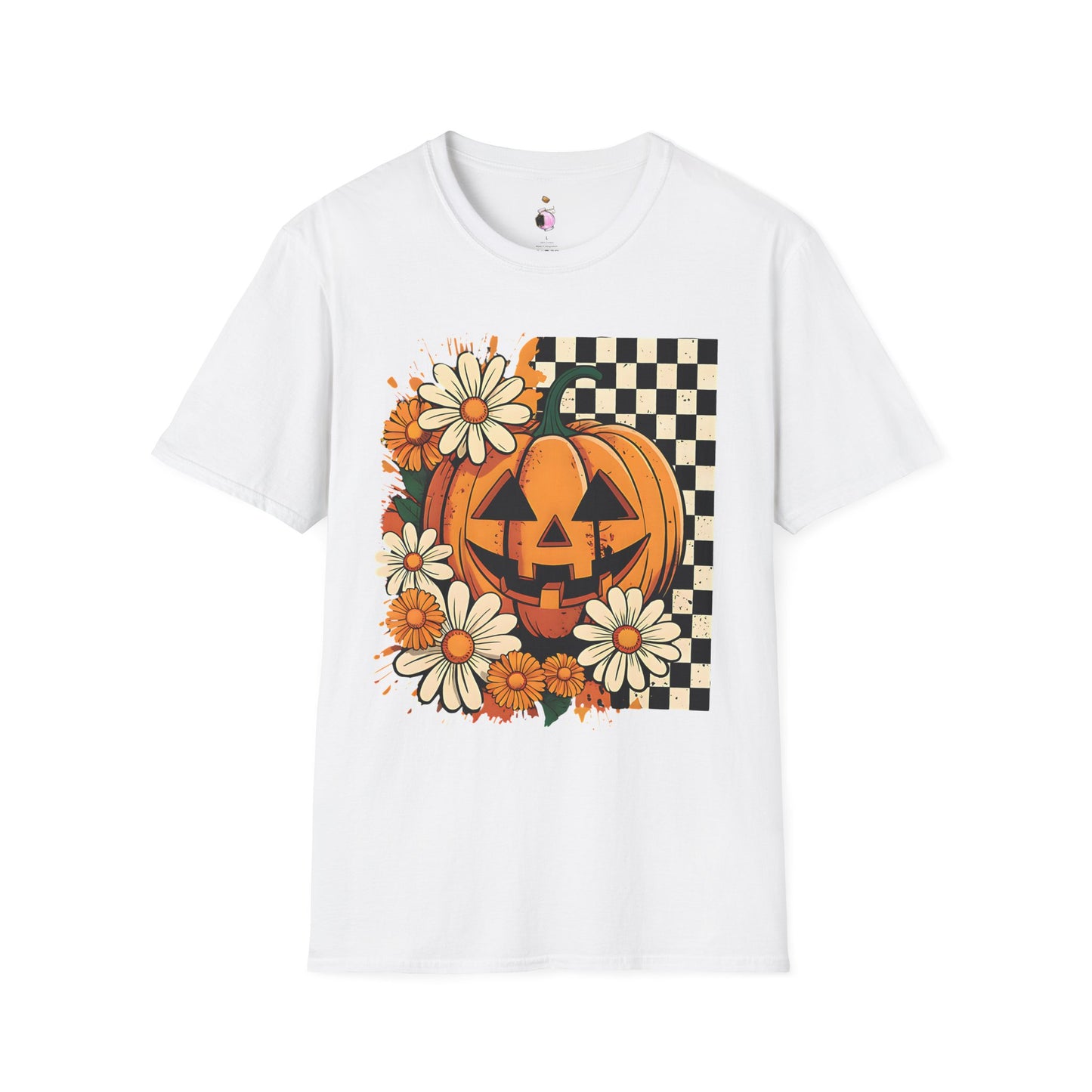 Jack O'Lantern Floral - Unisex Softstyle T-Shirt