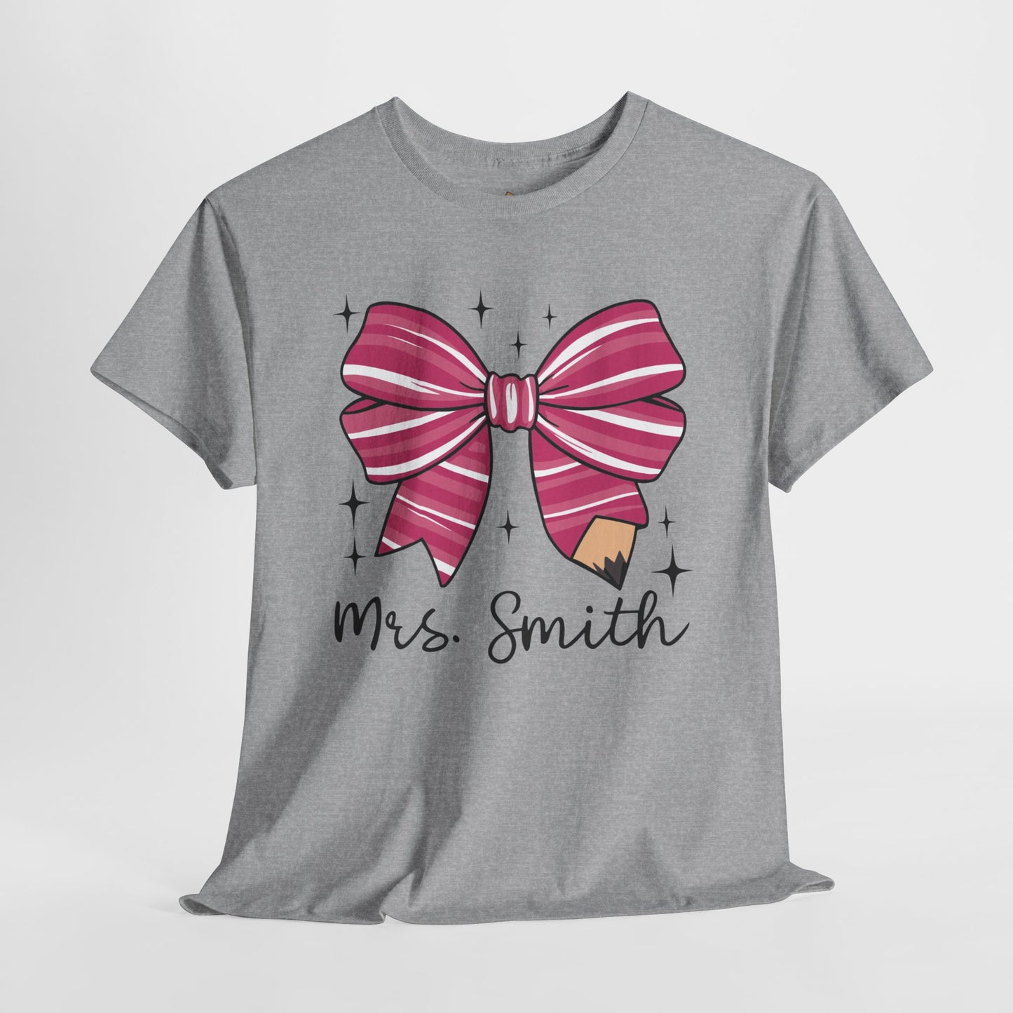 Custom - Teacher Bow - Unisex Heavy Cotton Tee