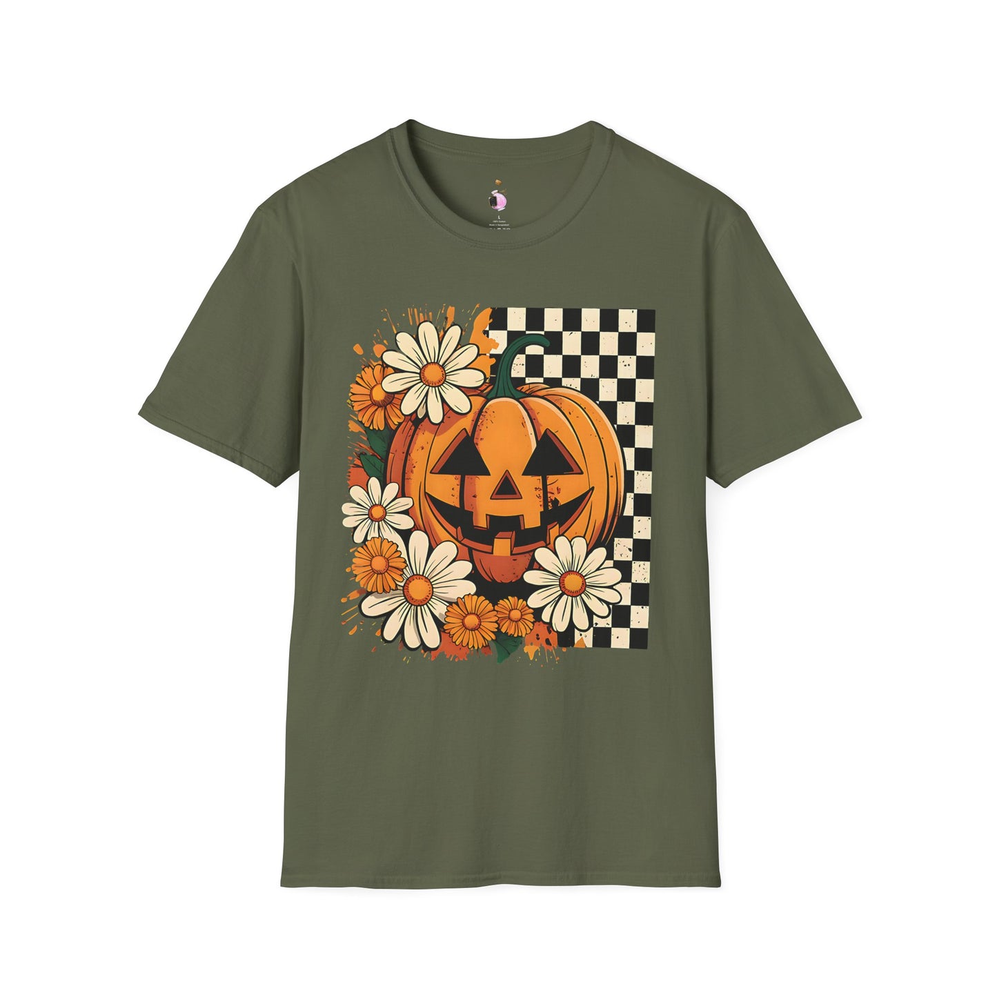 Jack O'Lantern Floral - Unisex Softstyle T-Shirt