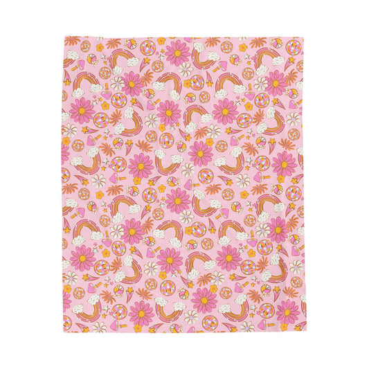 Pink Groove - Velveteen Plush Blanket