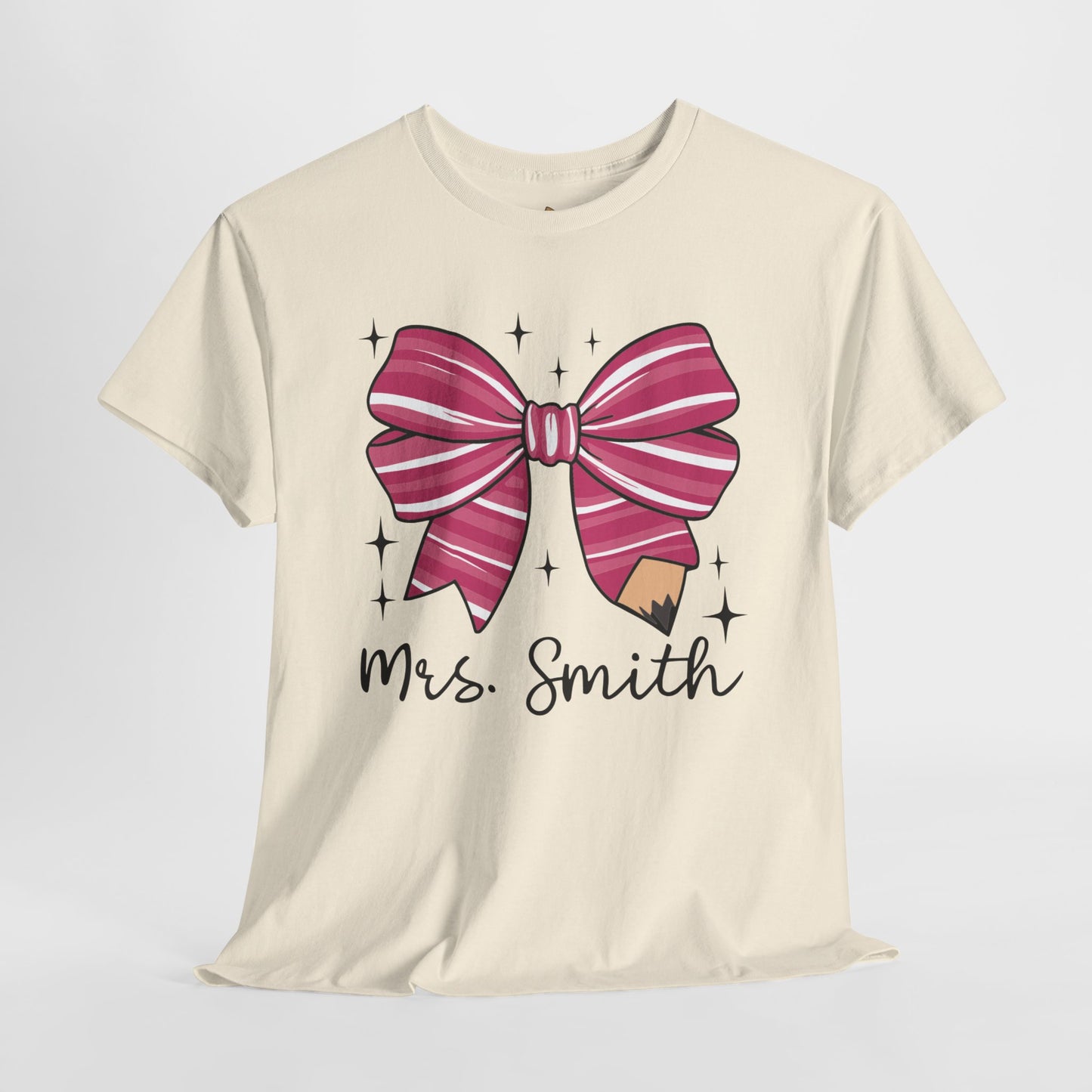 Custom - Teacher Bow - Unisex Heavy Cotton Tee