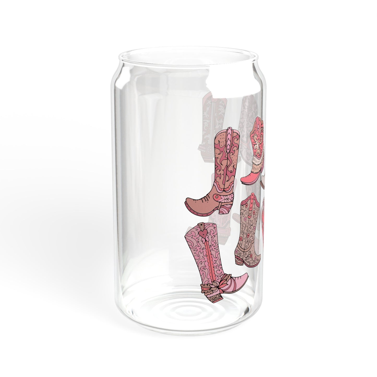 Pink Cowgirl Boots - Sipper Glass, 16oz