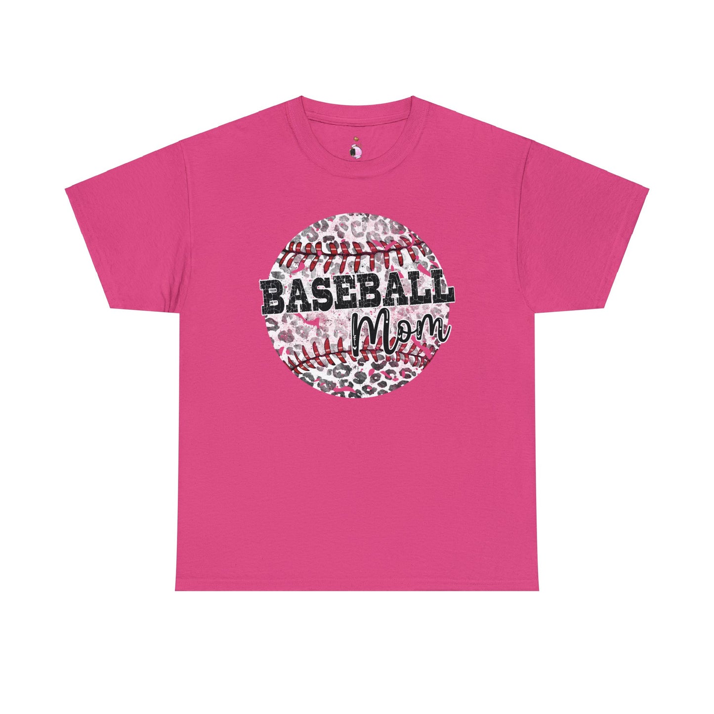Baseball Mom - Leopard Baseball - Unisex Heavy Cotton Tee