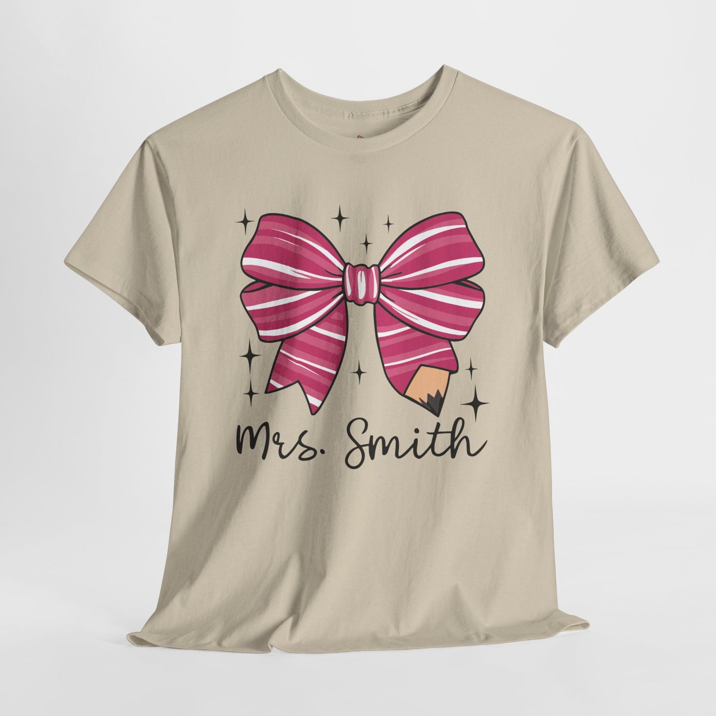 Custom - Teacher Bow - Unisex Heavy Cotton Tee