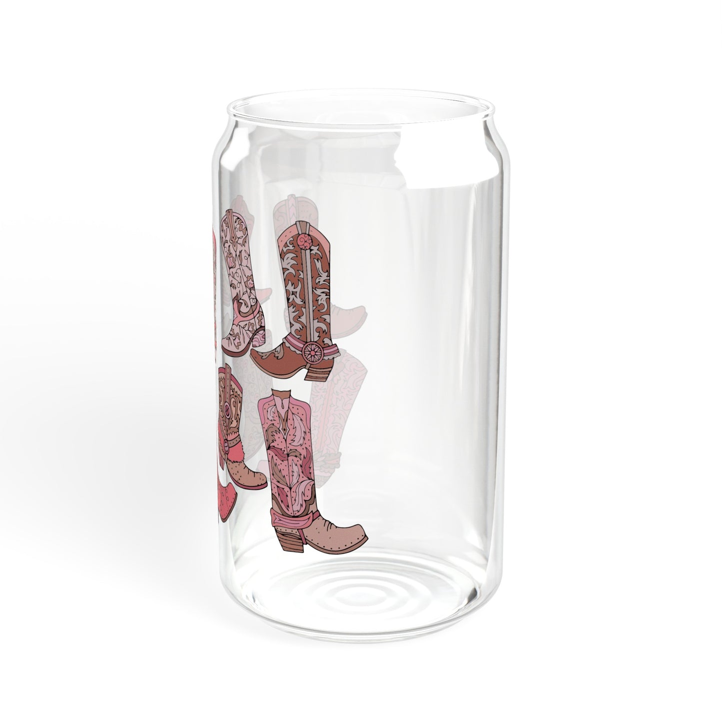 Pink Cowgirl Boots - Sipper Glass, 16oz