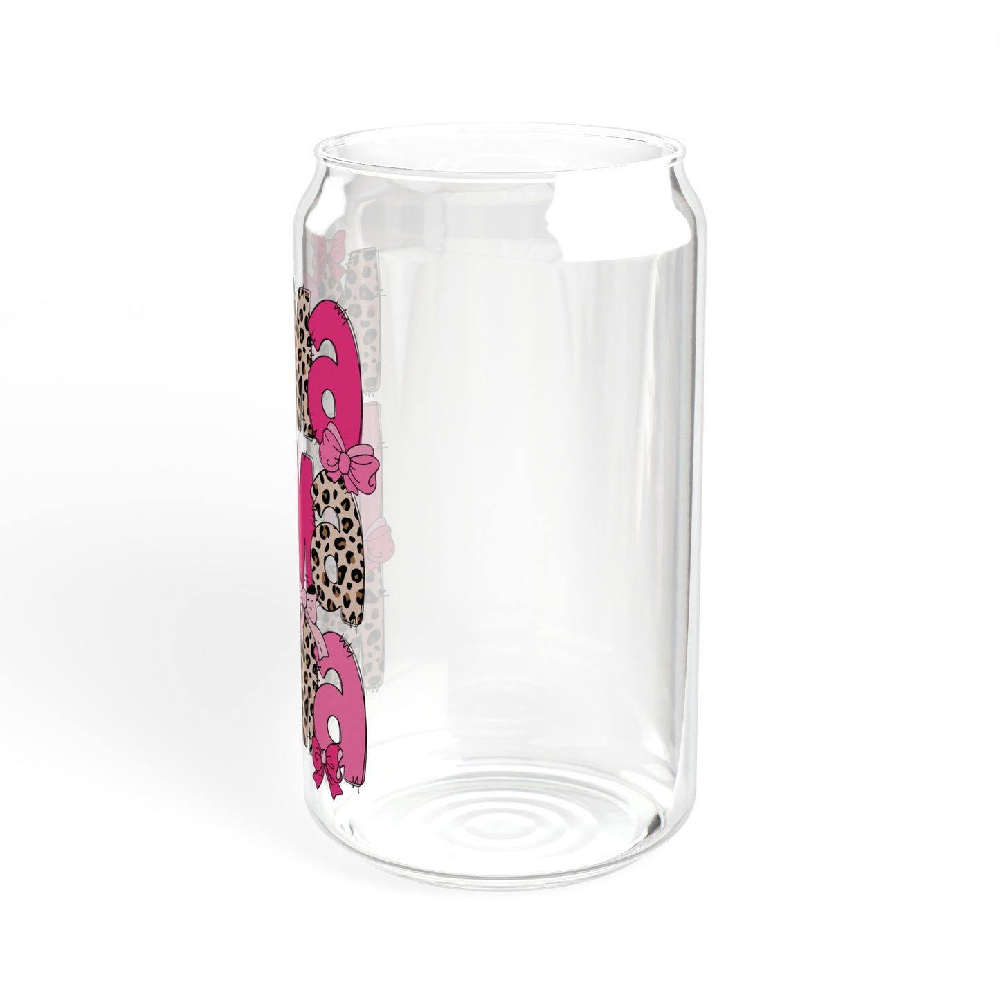 Pink Leopard Mama - Sipper Glass, 16oz