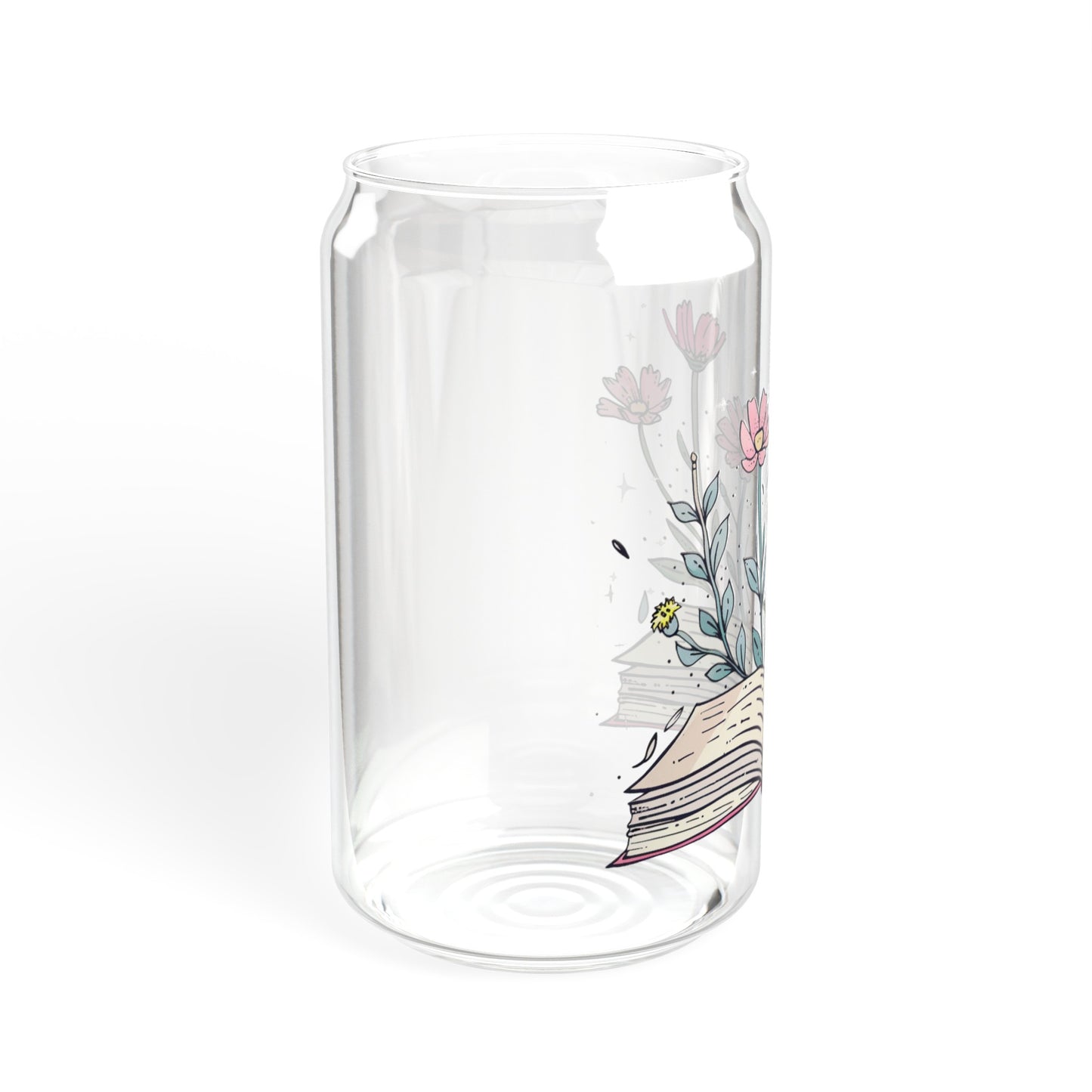 Floral Book - Sipper Glass, 16oz
