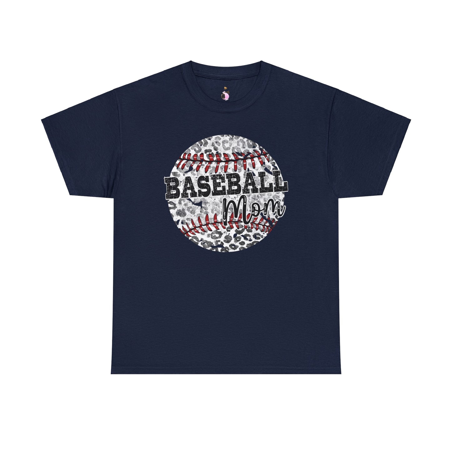 Baseball Mom - Leopard Baseball - Unisex Heavy Cotton Tee