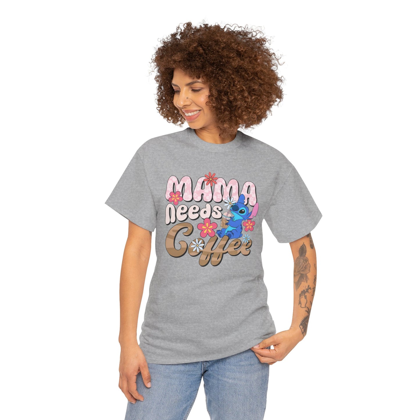 Mama Needs Coffee Alien - Unisex Heavy Cotton Tee