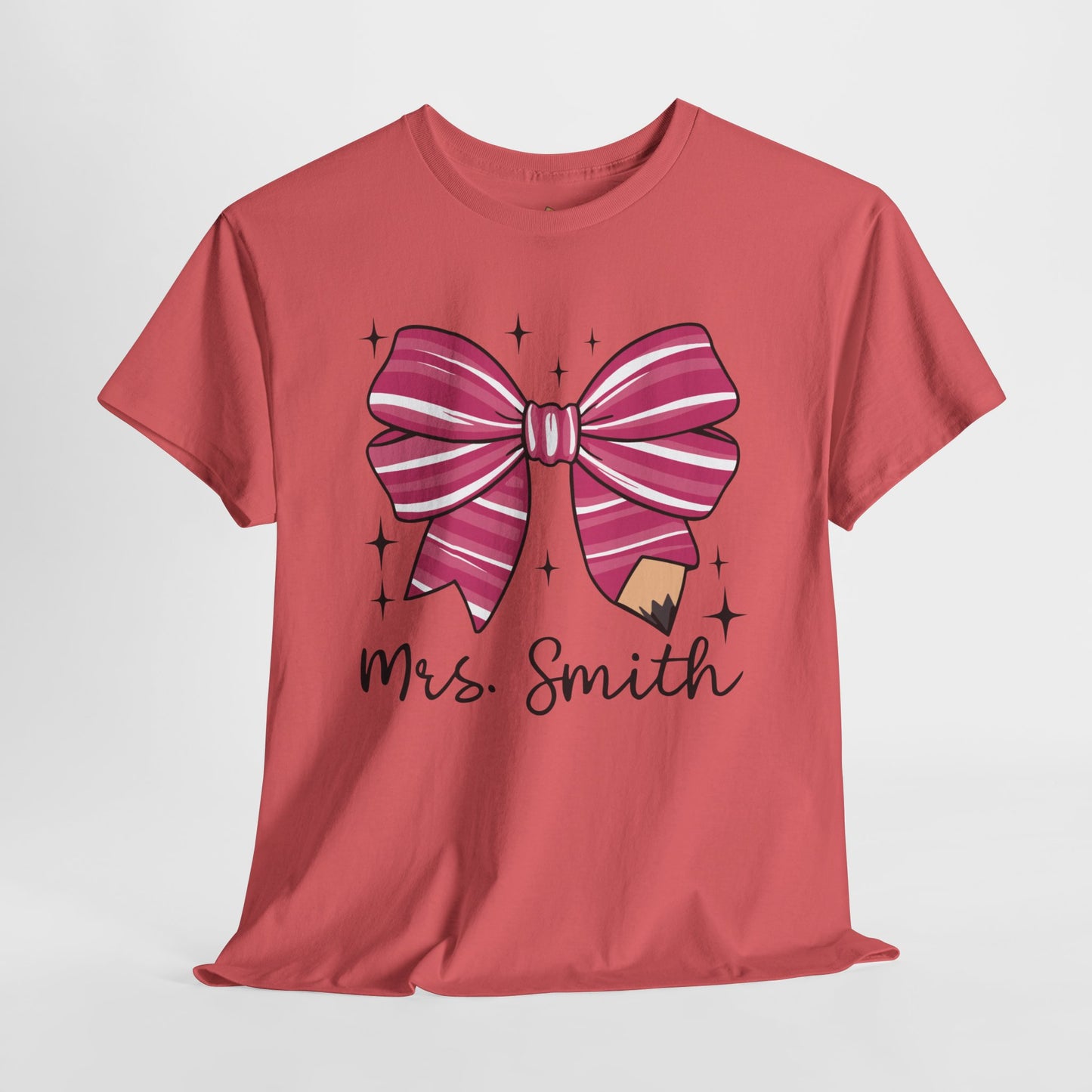Custom - Teacher Bow - Unisex Heavy Cotton Tee