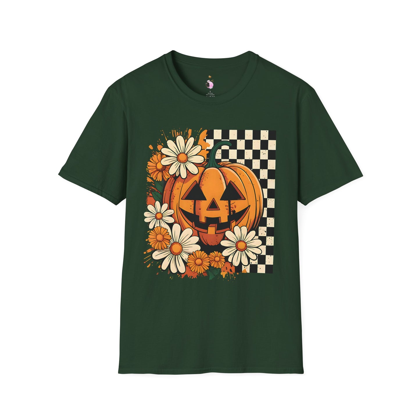 Jack O'Lantern Floral - Unisex Softstyle T-Shirt