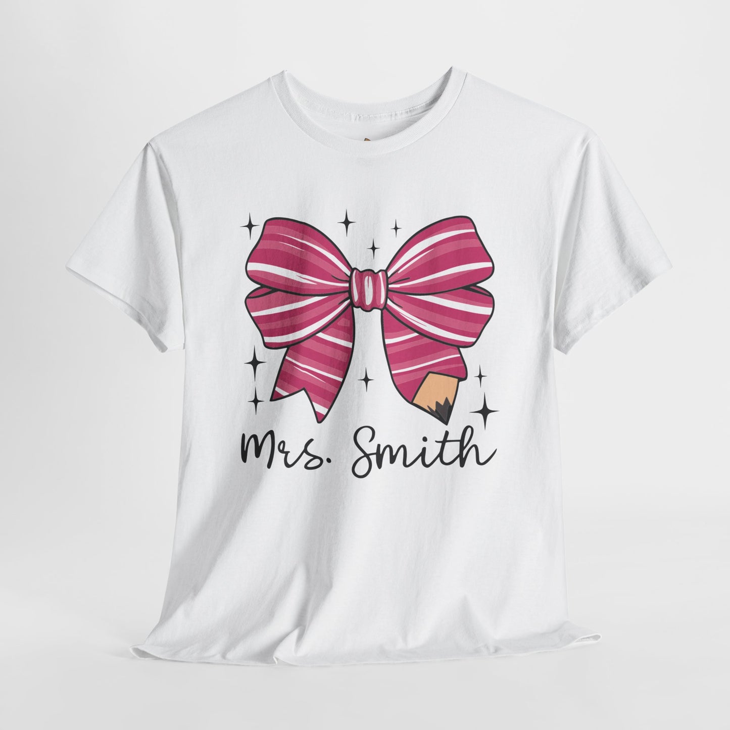 Custom - Teacher Bow - Unisex Heavy Cotton Tee