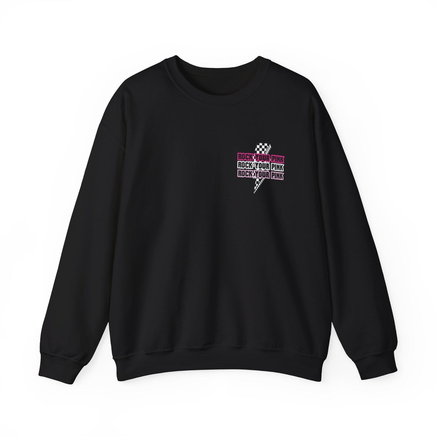 Checkered Rock Your Pink - Crewneck Sweatshirt