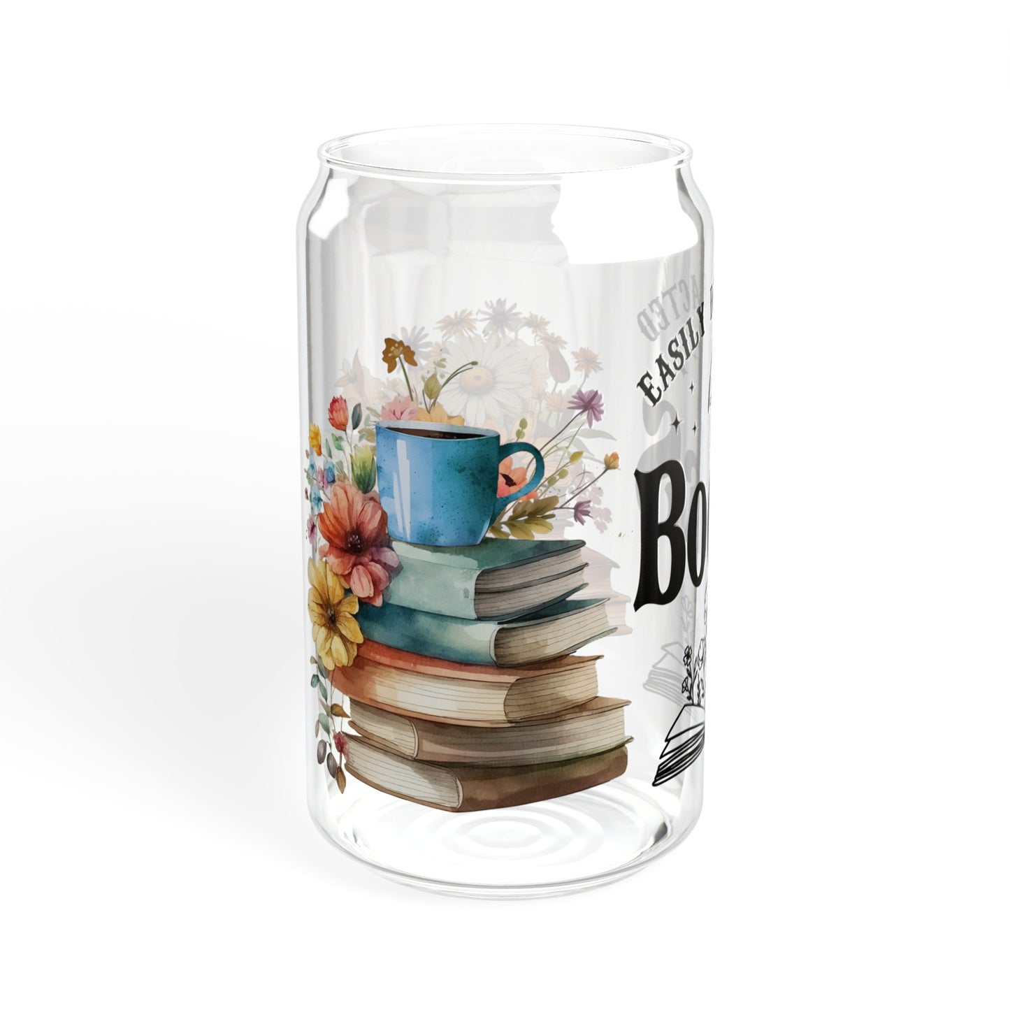 Easily Distracted By Books - Sipper Glass, 16oz
