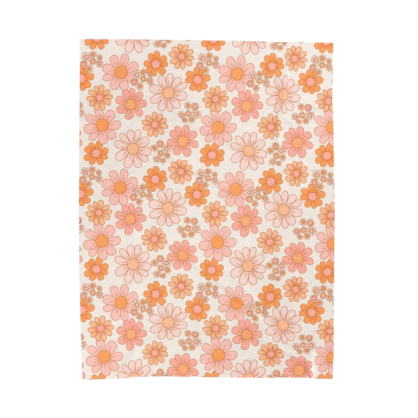 Retro Floral - Plush Blanket