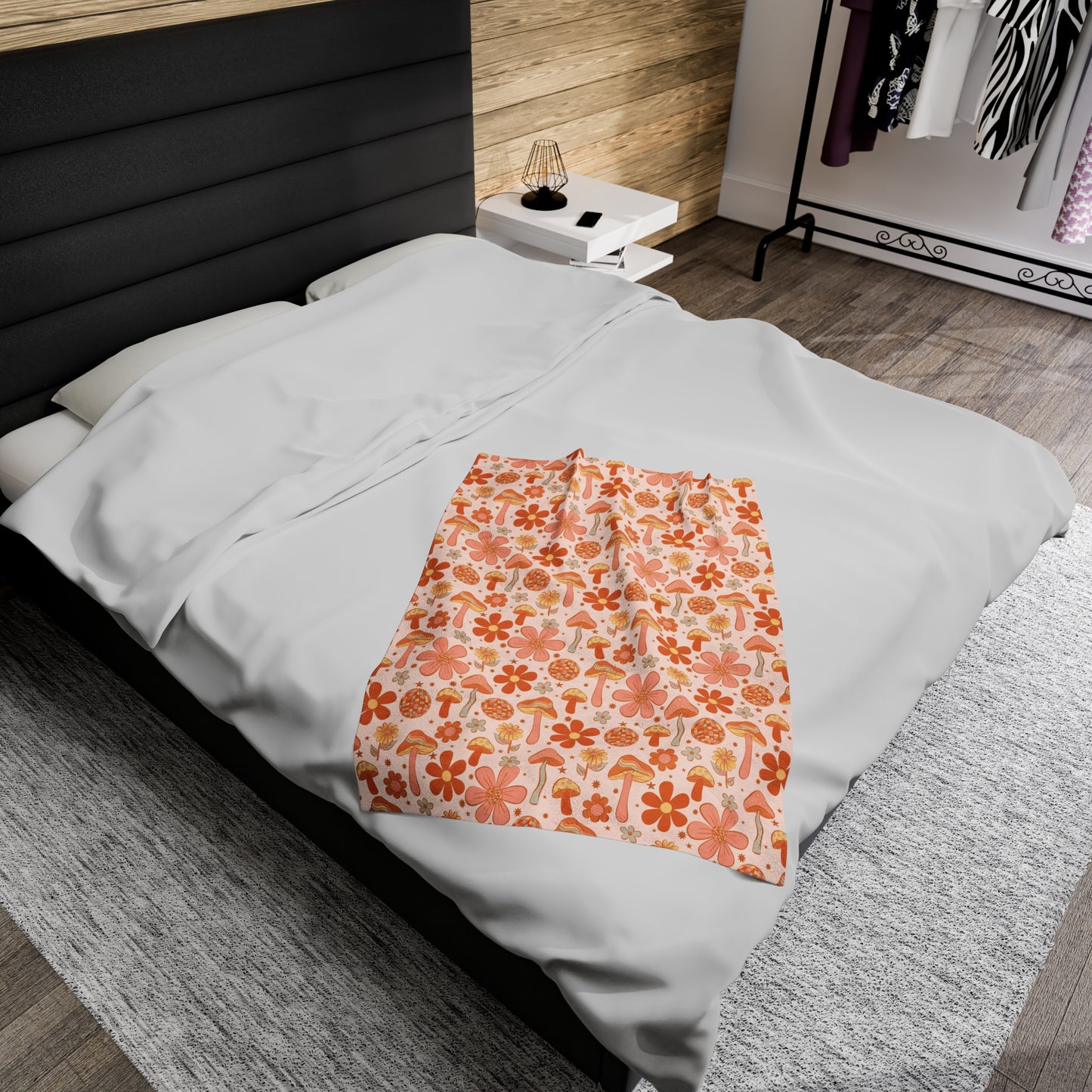 Hippie Disco Mushrooms - Plush Blanket