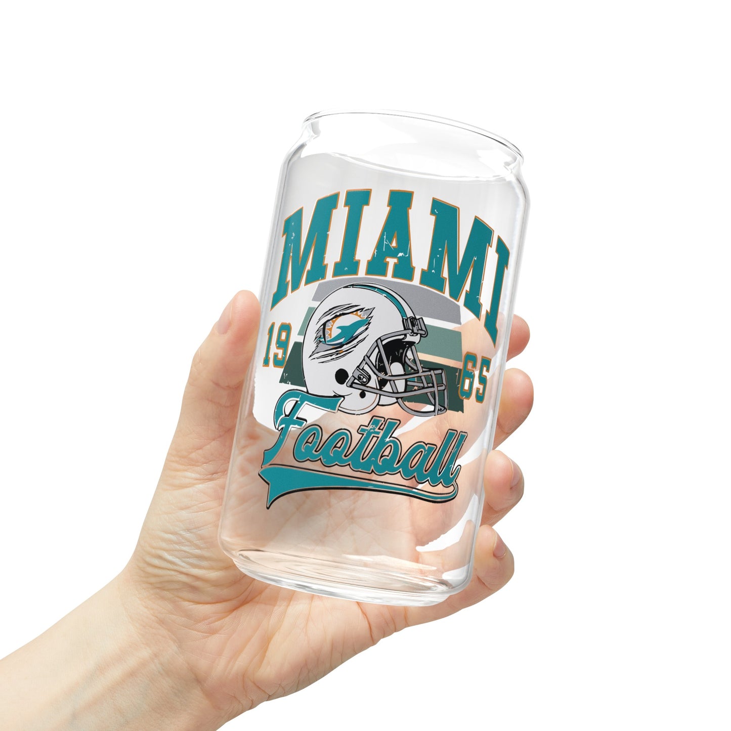 Miami Football - Sipper Glass, 16oz