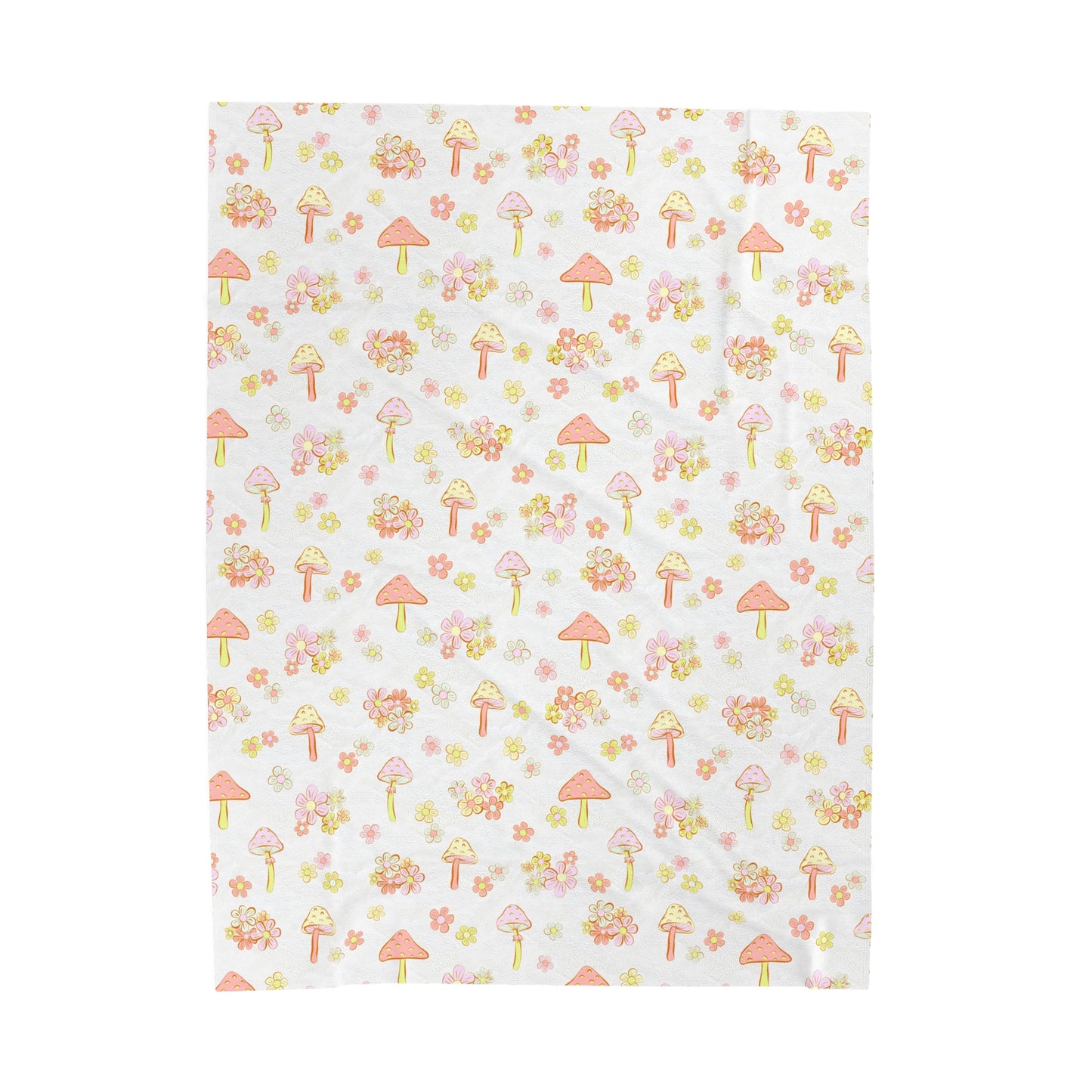 Tiny Mushrooms - Velveteen Plush Blanket