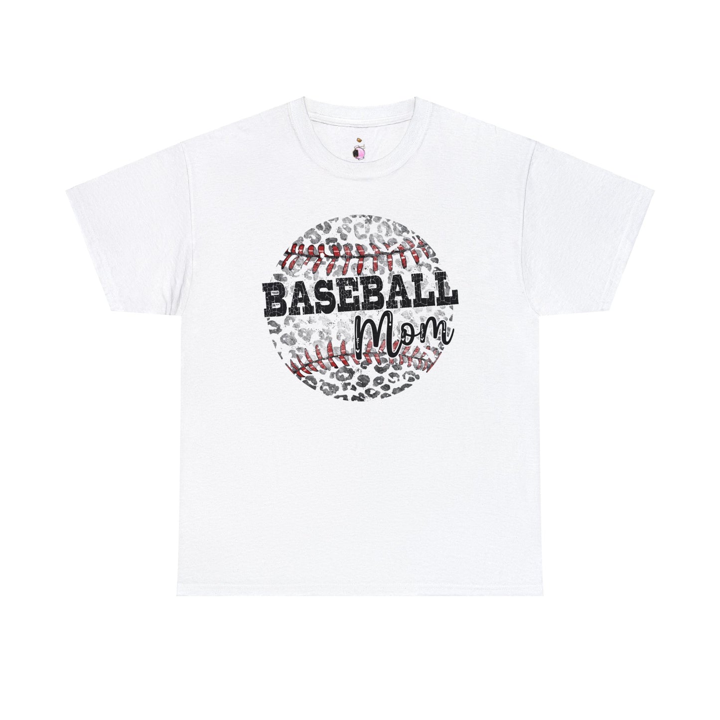 Baseball Mom - Leopard Baseball - Unisex Heavy Cotton Tee