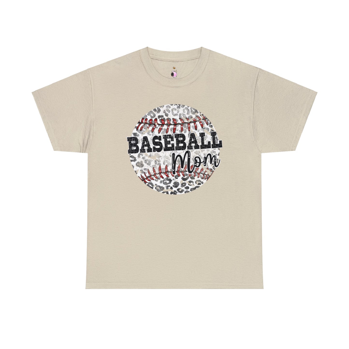 Baseball Mom - Leopard Baseball - Unisex Heavy Cotton Tee