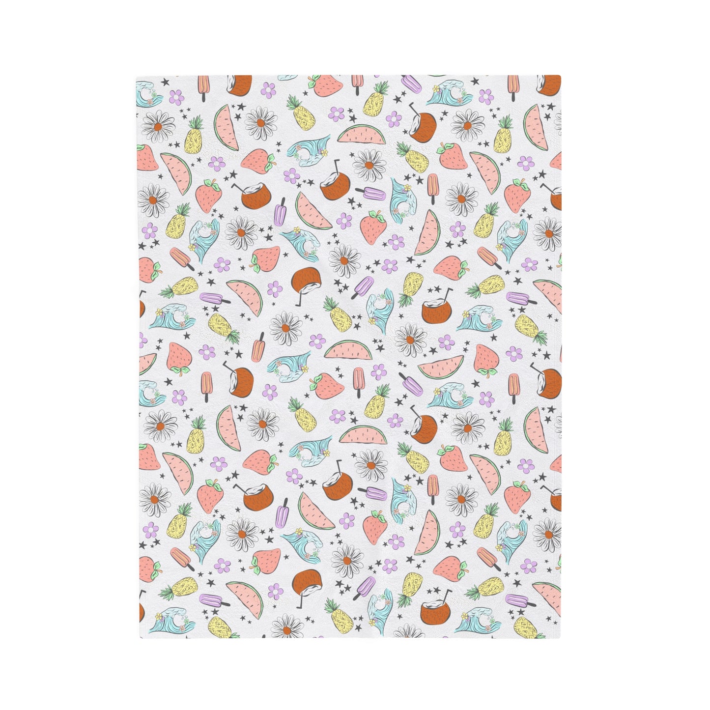 Trendy Retro Beach - Velveteen Plush Blanket