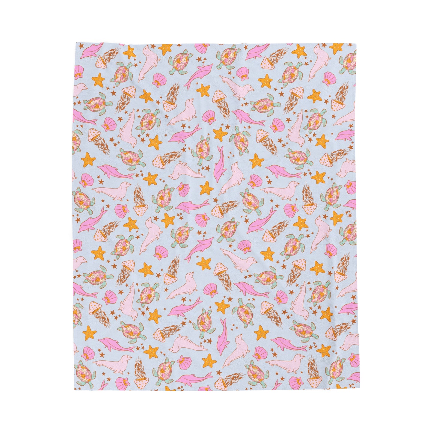 Pastel Sea Friends - Plush Blanket
