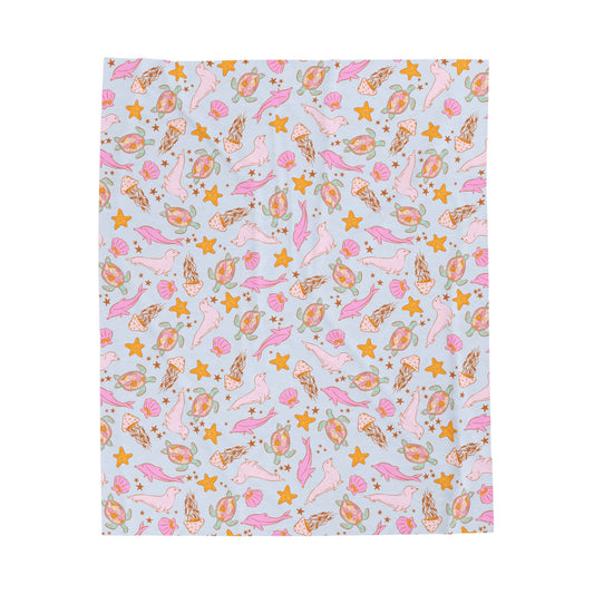 Pastel Sea Friends -  Plush Blanket