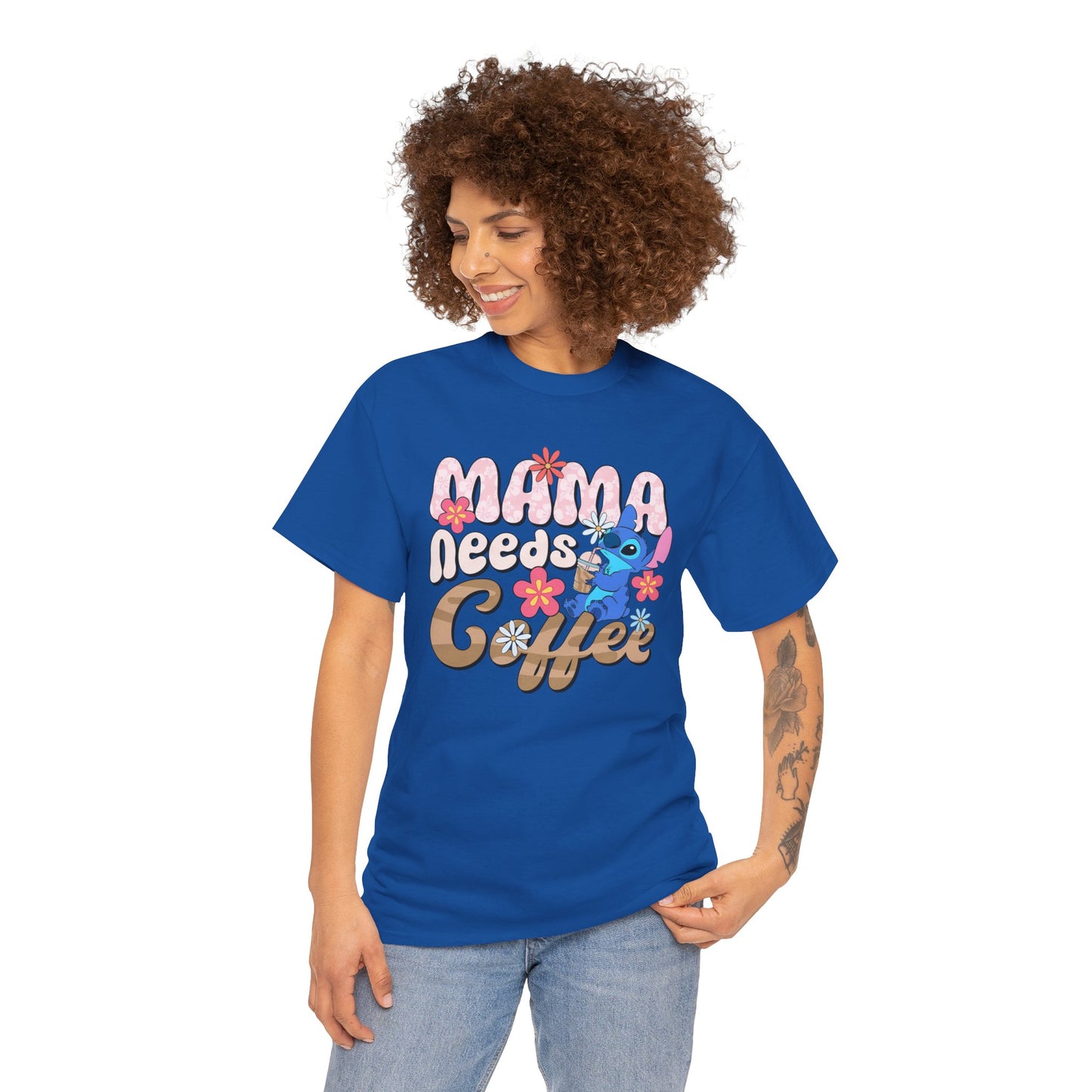 Mama Needs Coffee Alien - Unisex Heavy Cotton Tee