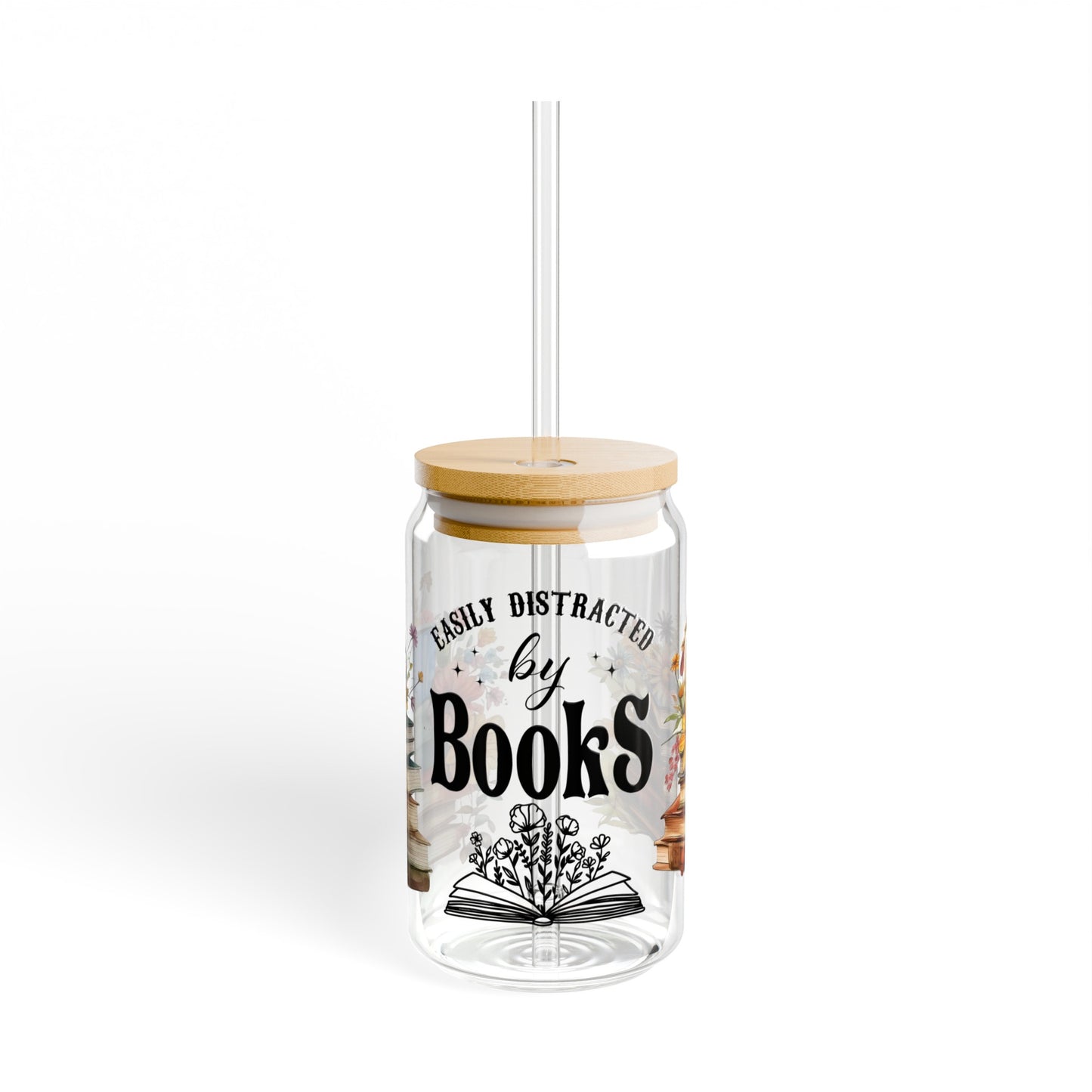 Easily Distracted By Books - Sipper Glass, 16oz