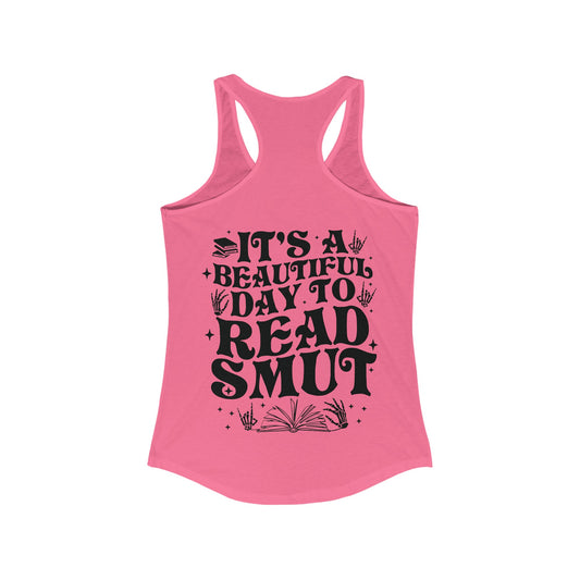Smut - Front and Back - Women's Ideal Racerback Tank
