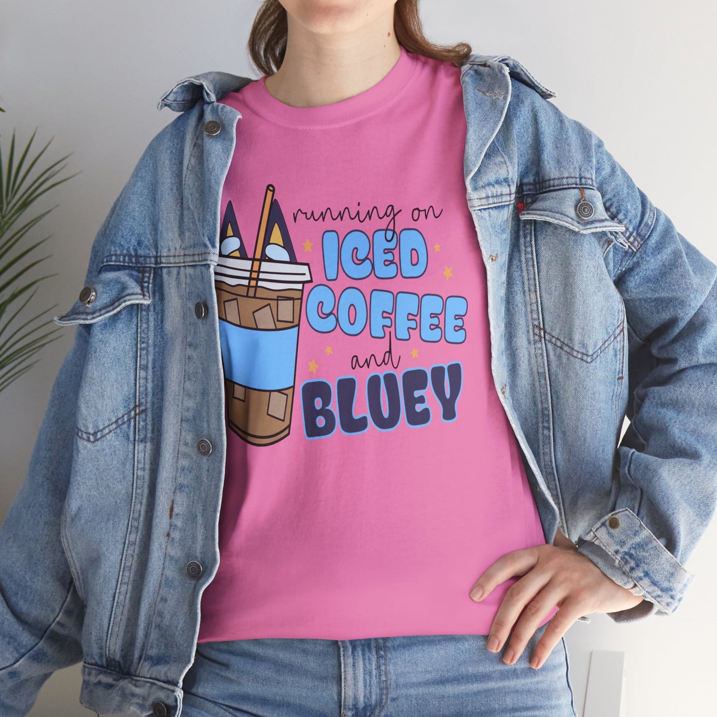 Running On Bluey and Iced Coffee - Unisex Heavy Cotton Tee