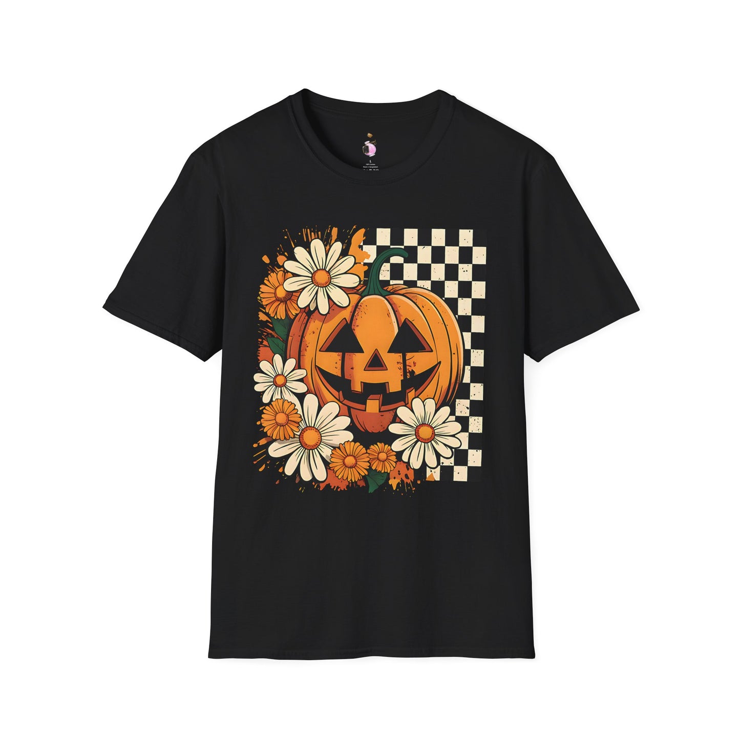 Jack O'Lantern Floral - Unisex Softstyle T-Shirt