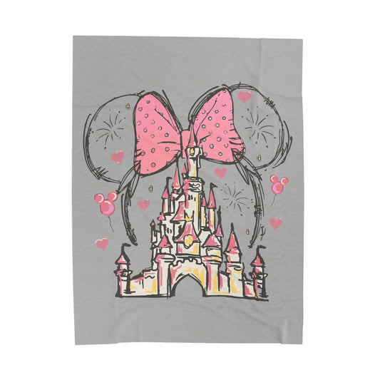 Pink Castle - Velveteen Plush Blanket