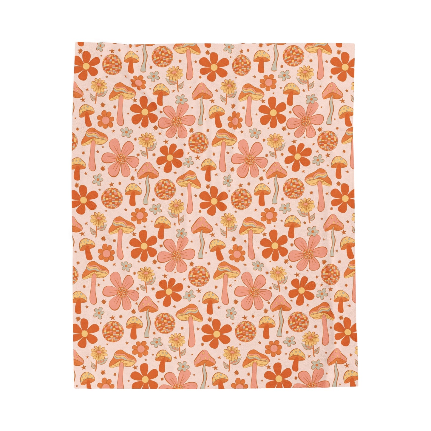 Hippie Disco Mushrooms - Plush Blanket