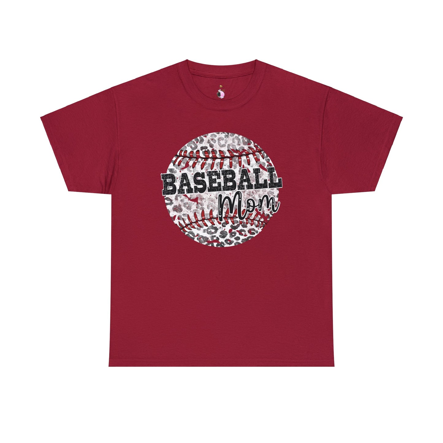 Baseball Mom - Leopard Baseball - Unisex Heavy Cotton Tee