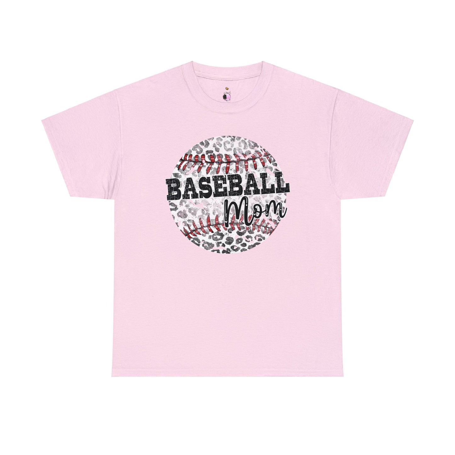 Baseball Mom - Leopard Baseball - Unisex Heavy Cotton Tee