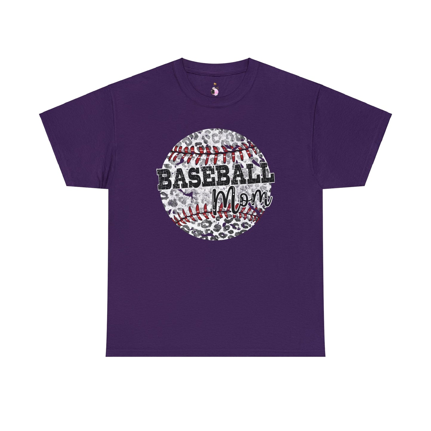 Baseball Mom - Leopard Baseball - Unisex Heavy Cotton Tee