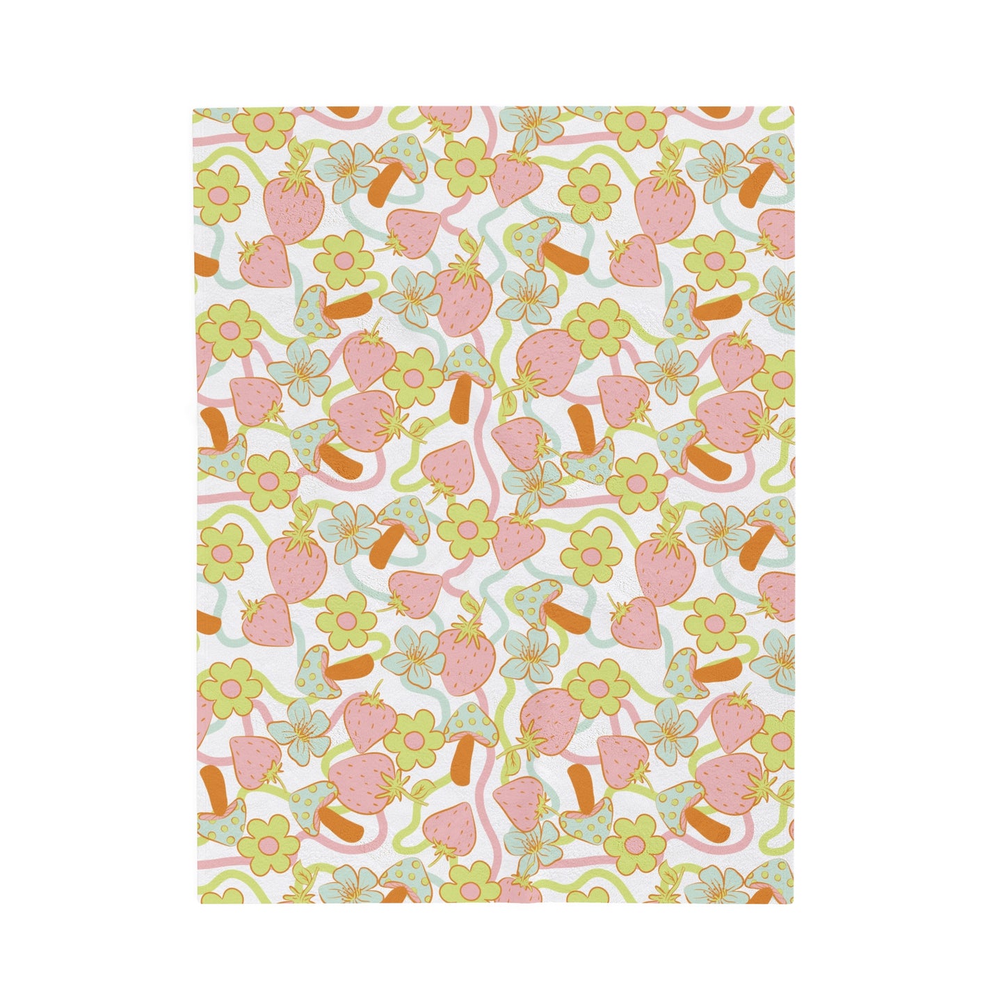Strawberry Mushroom Groove - Plush Blanket