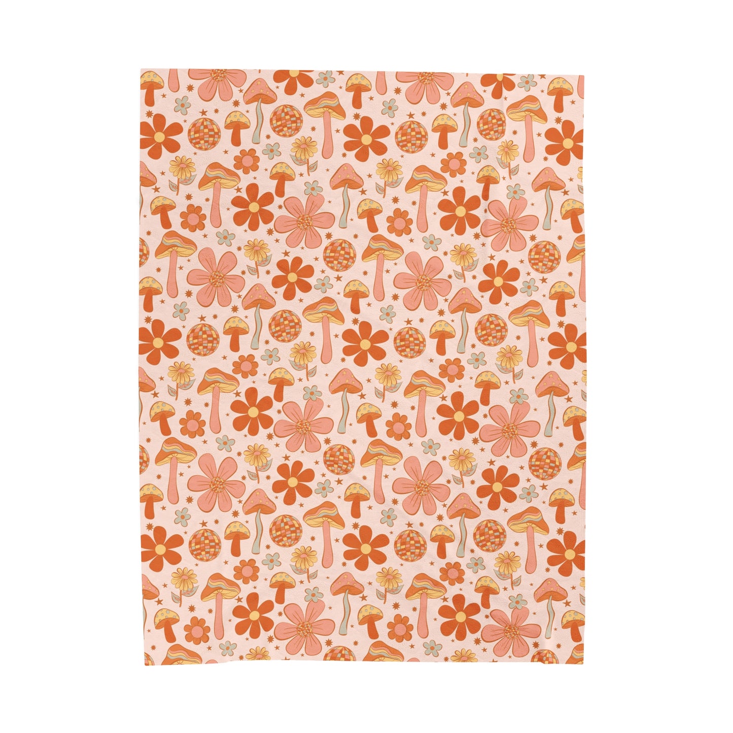 Hippie Disco Mushrooms - Plush Blanket