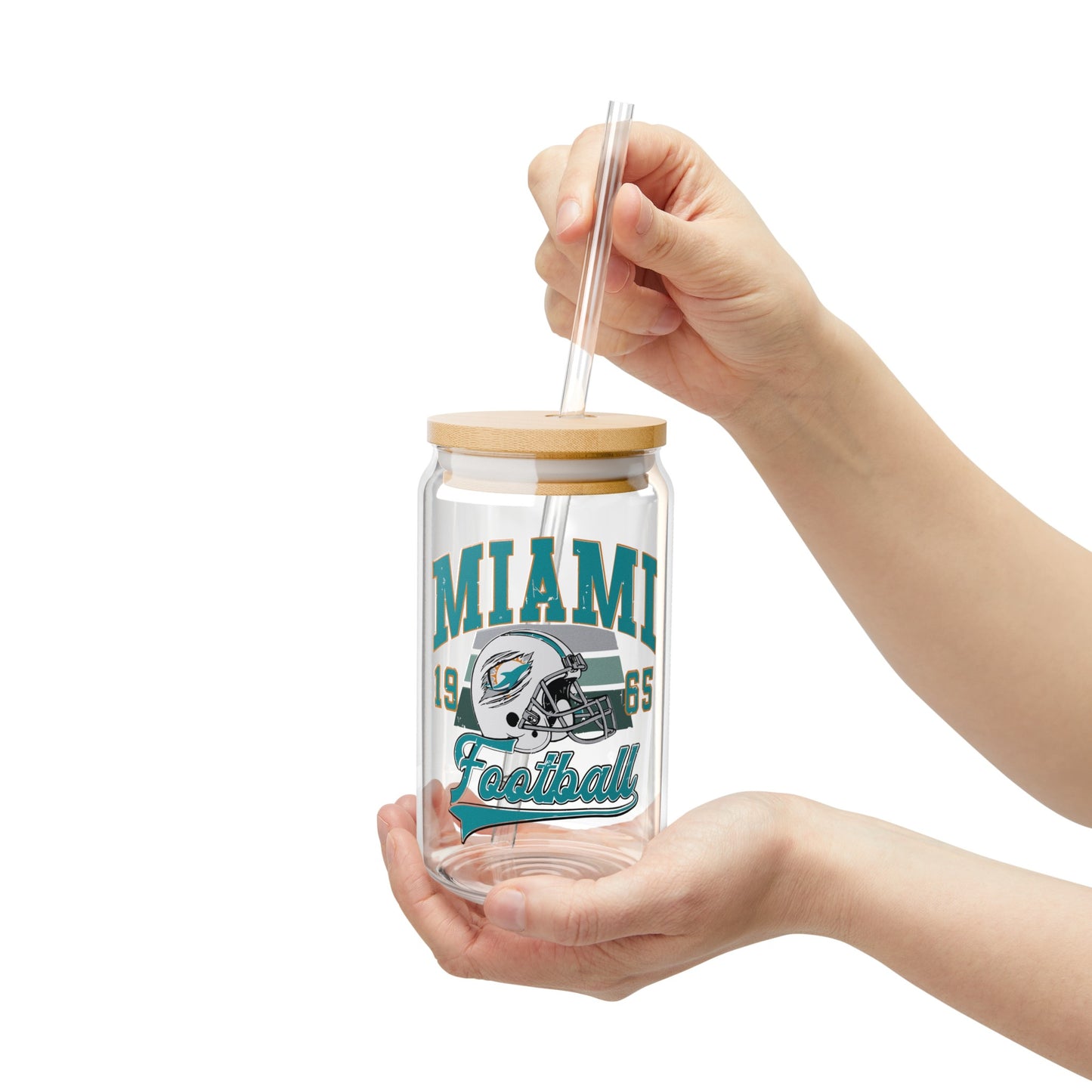 Miami Football - Sipper Glass, 16oz