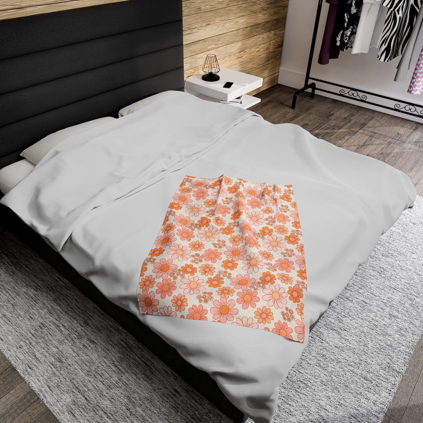 Retro Floral - Plush Blanket