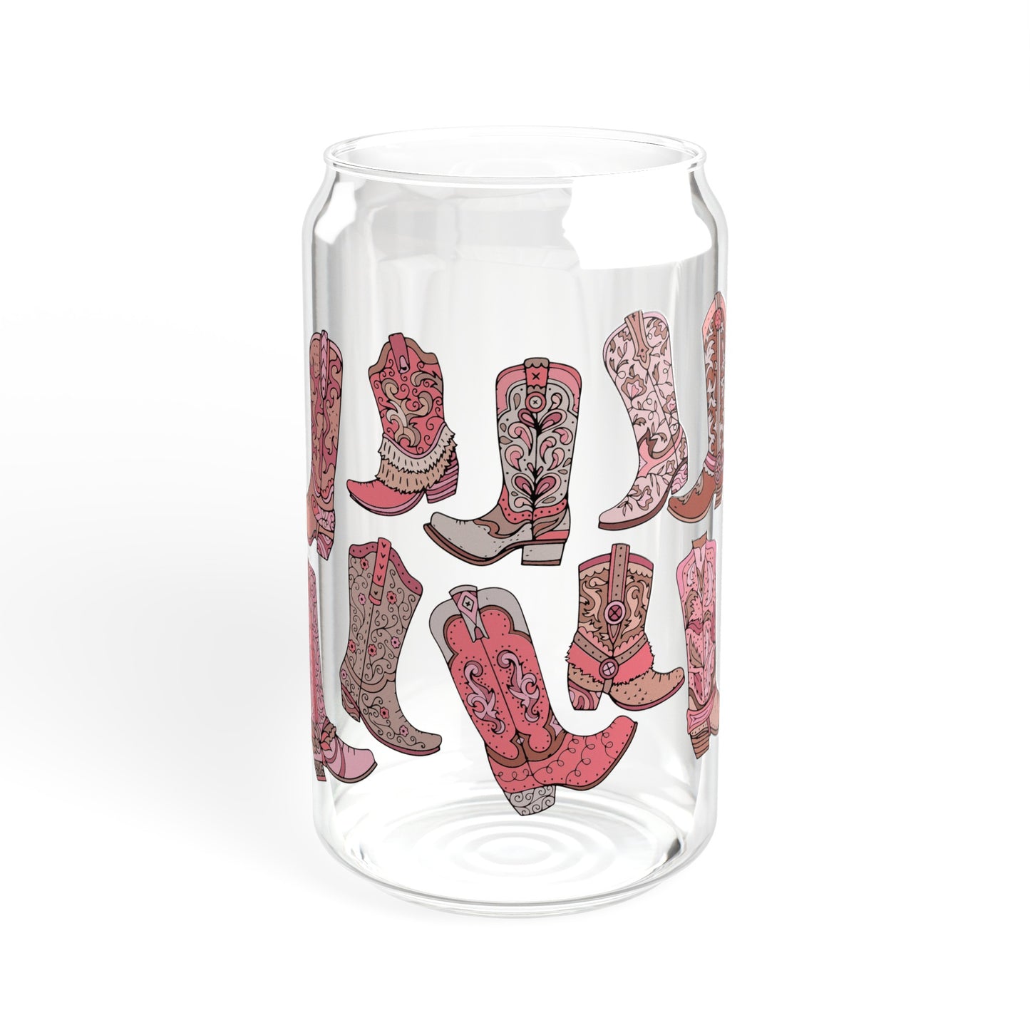 Pink Cowgirl Boots - Sipper Glass, 16oz