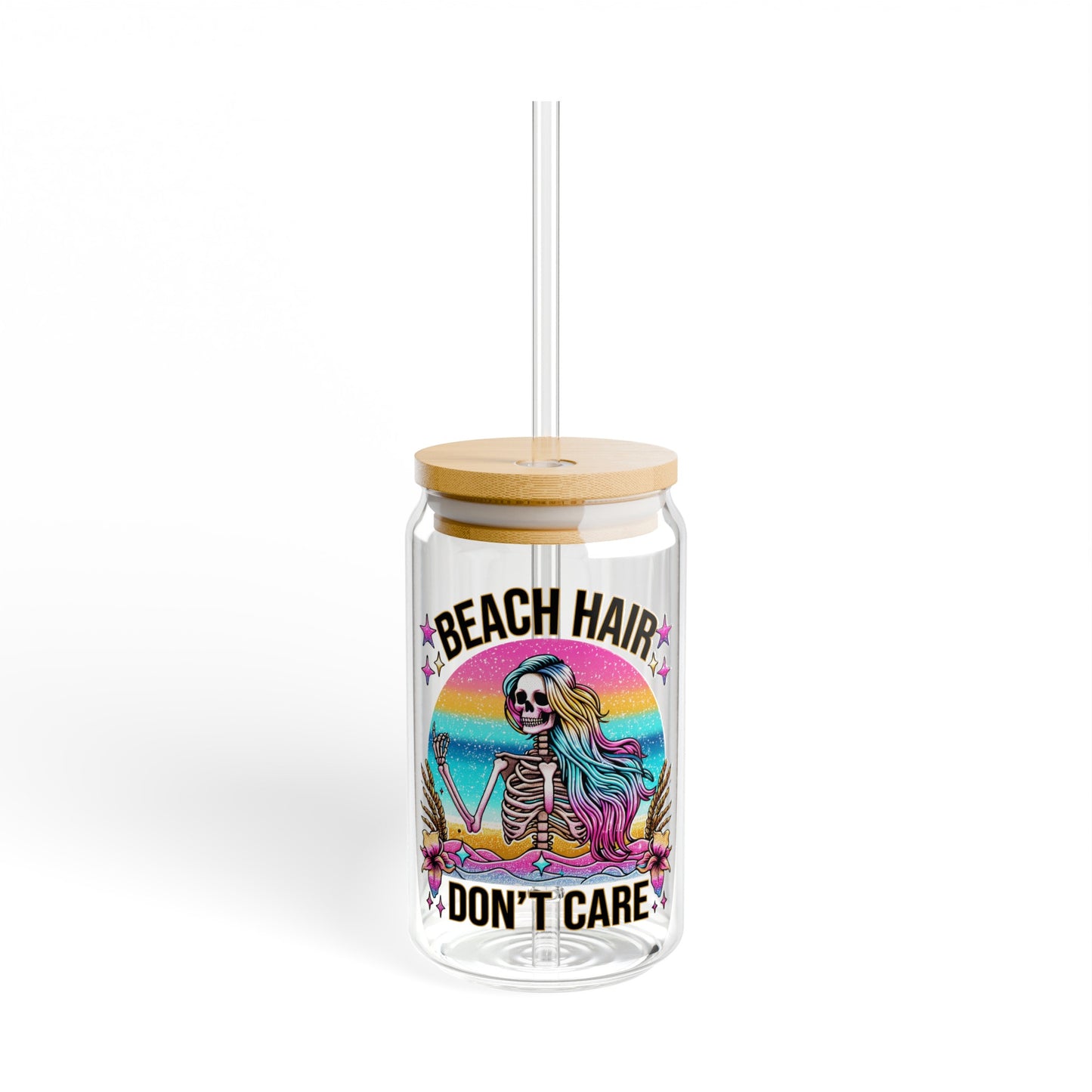 Beach Hair Don't Care - Sipper Glass, 16oz