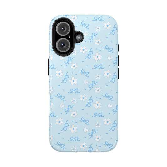 Blue Flowers & Bows Coquette  -  Tough Phone Cases