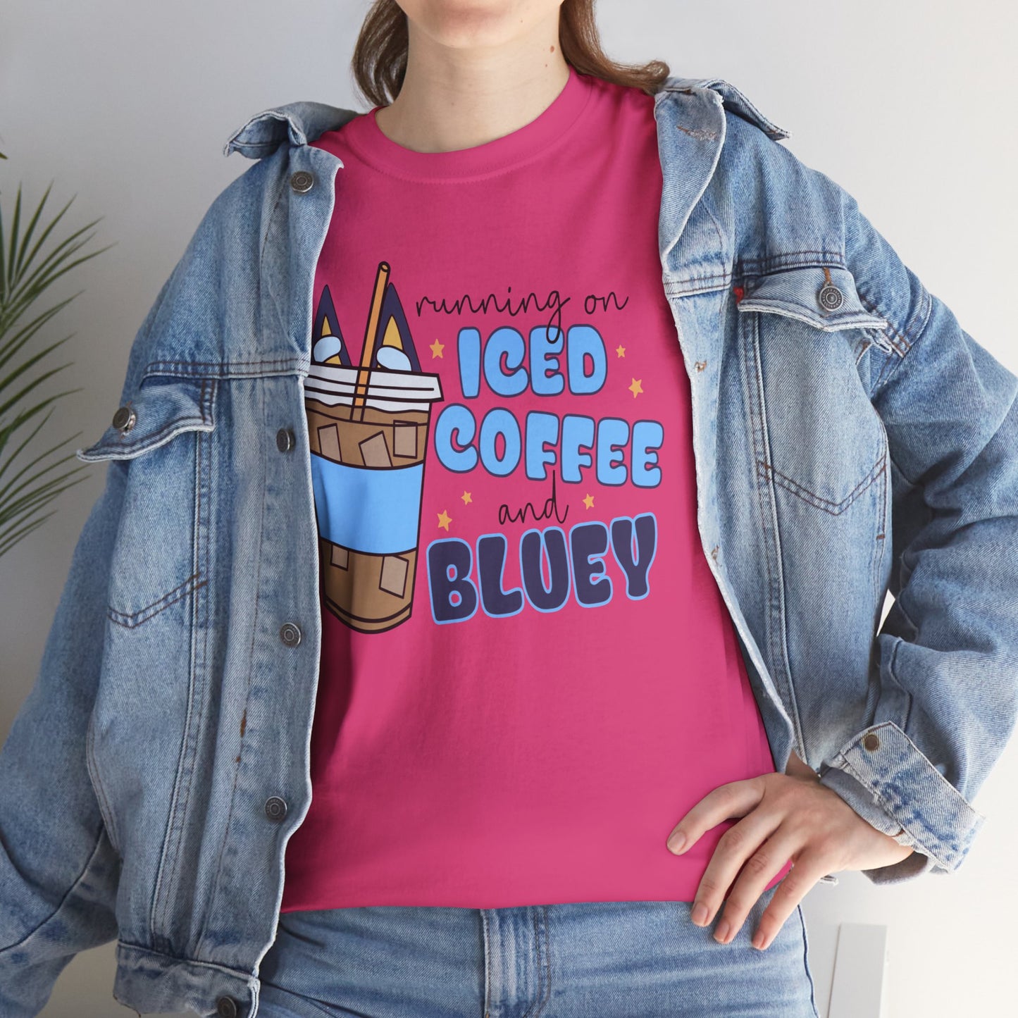 Running On Bluey and Iced Coffee - Unisex Heavy Cotton Tee