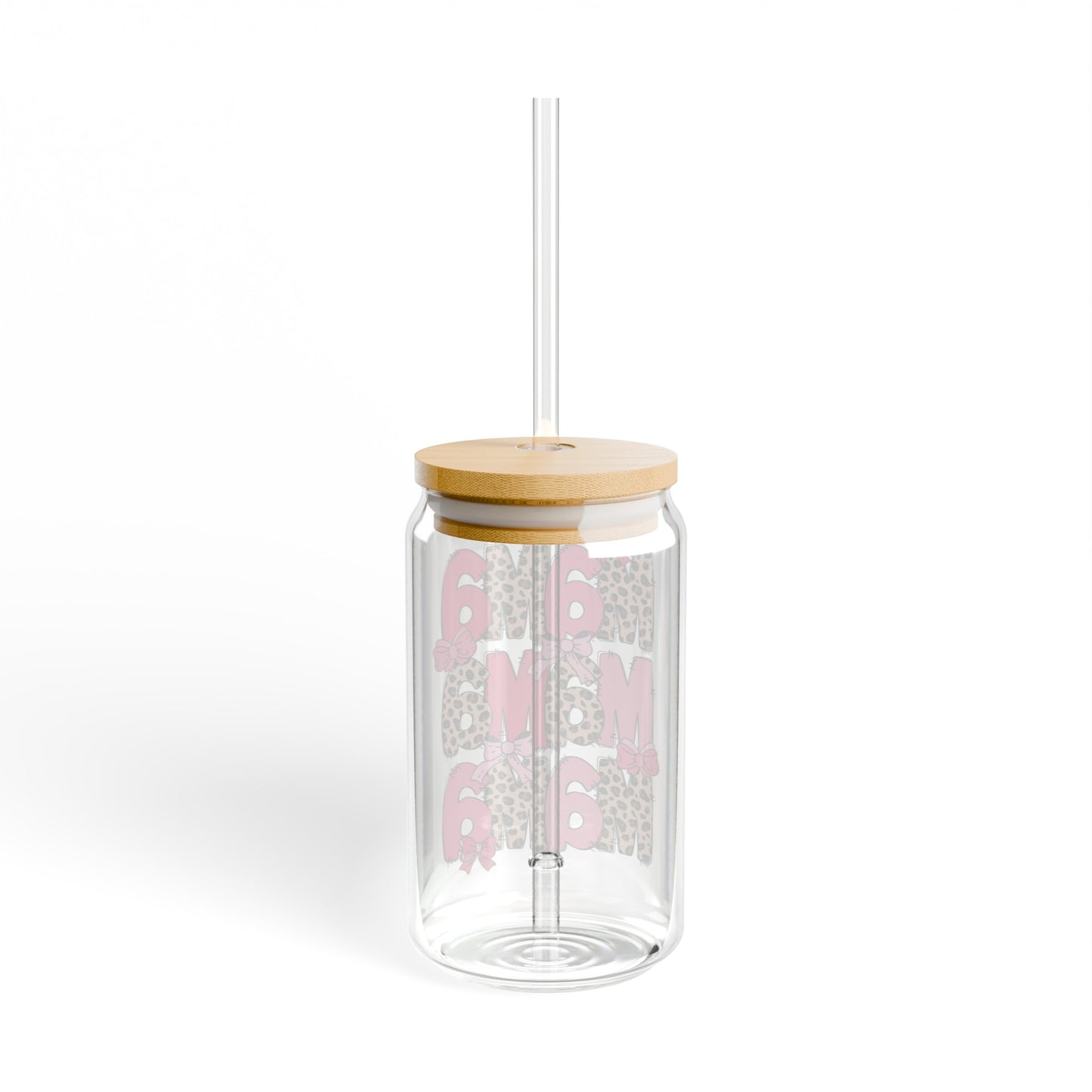 Pink Leopard Mama - Sipper Glass, 16oz