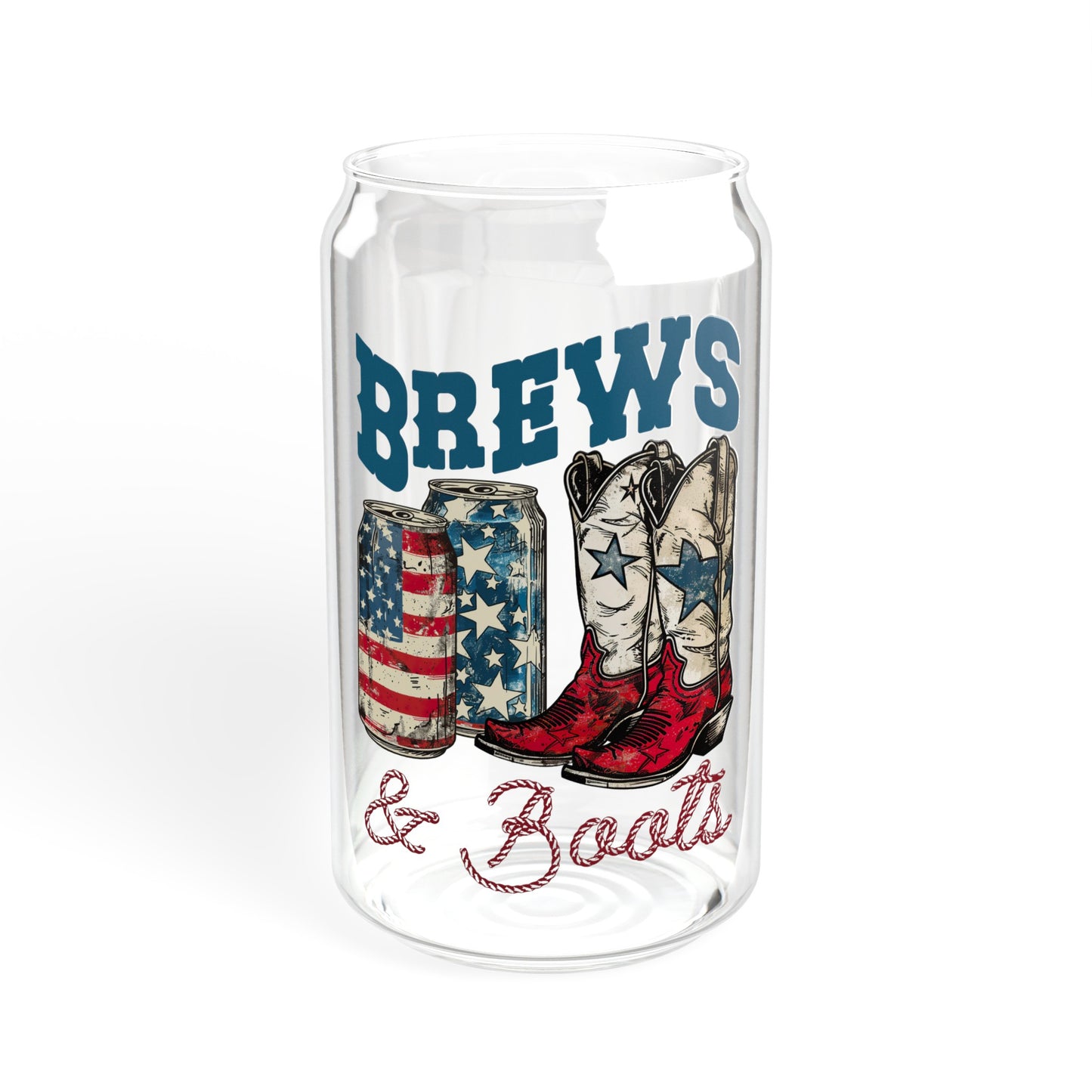 Brews & Boots - Sipper Glass, 16oz