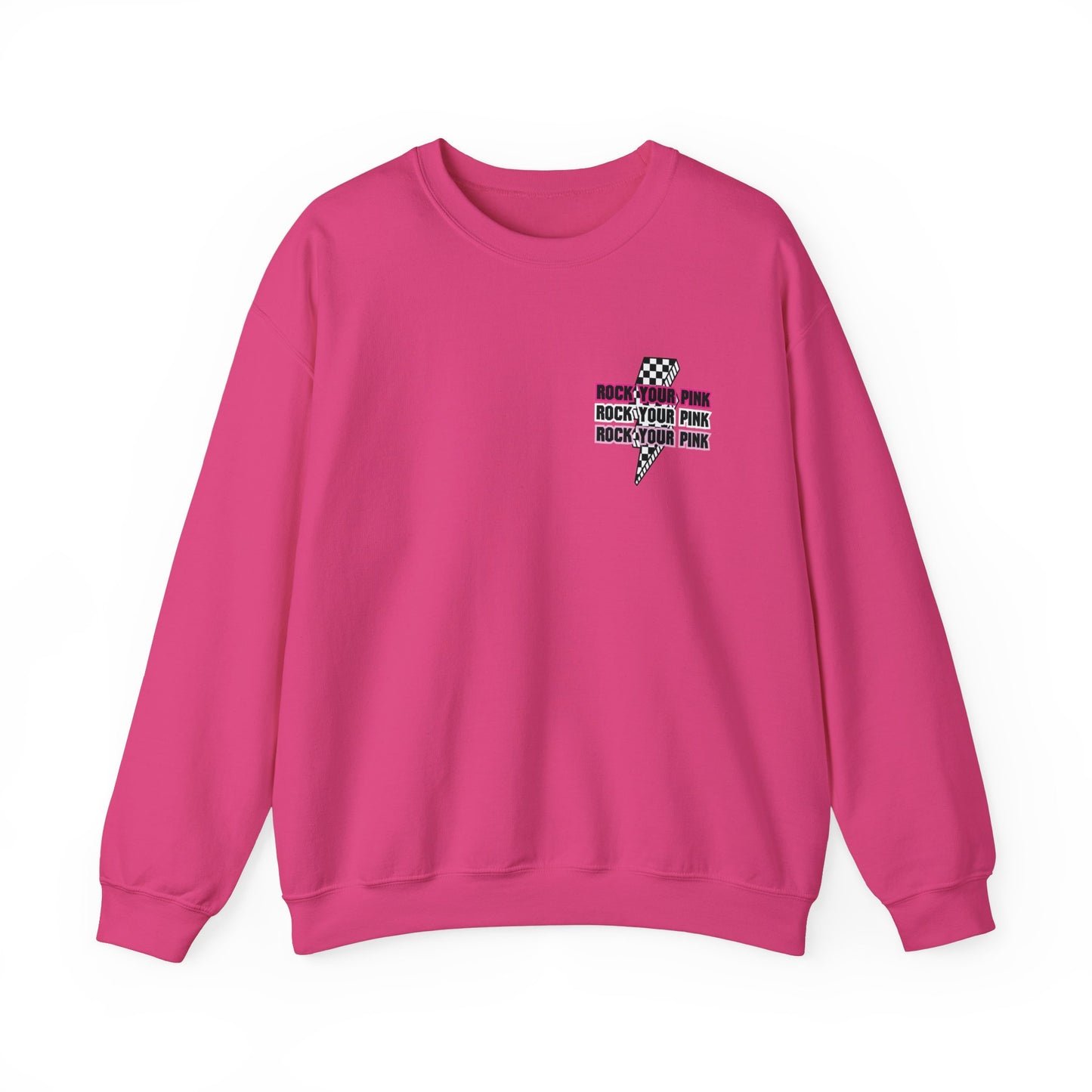 Checkered Rock Your Pink - Crewneck Sweatshirt