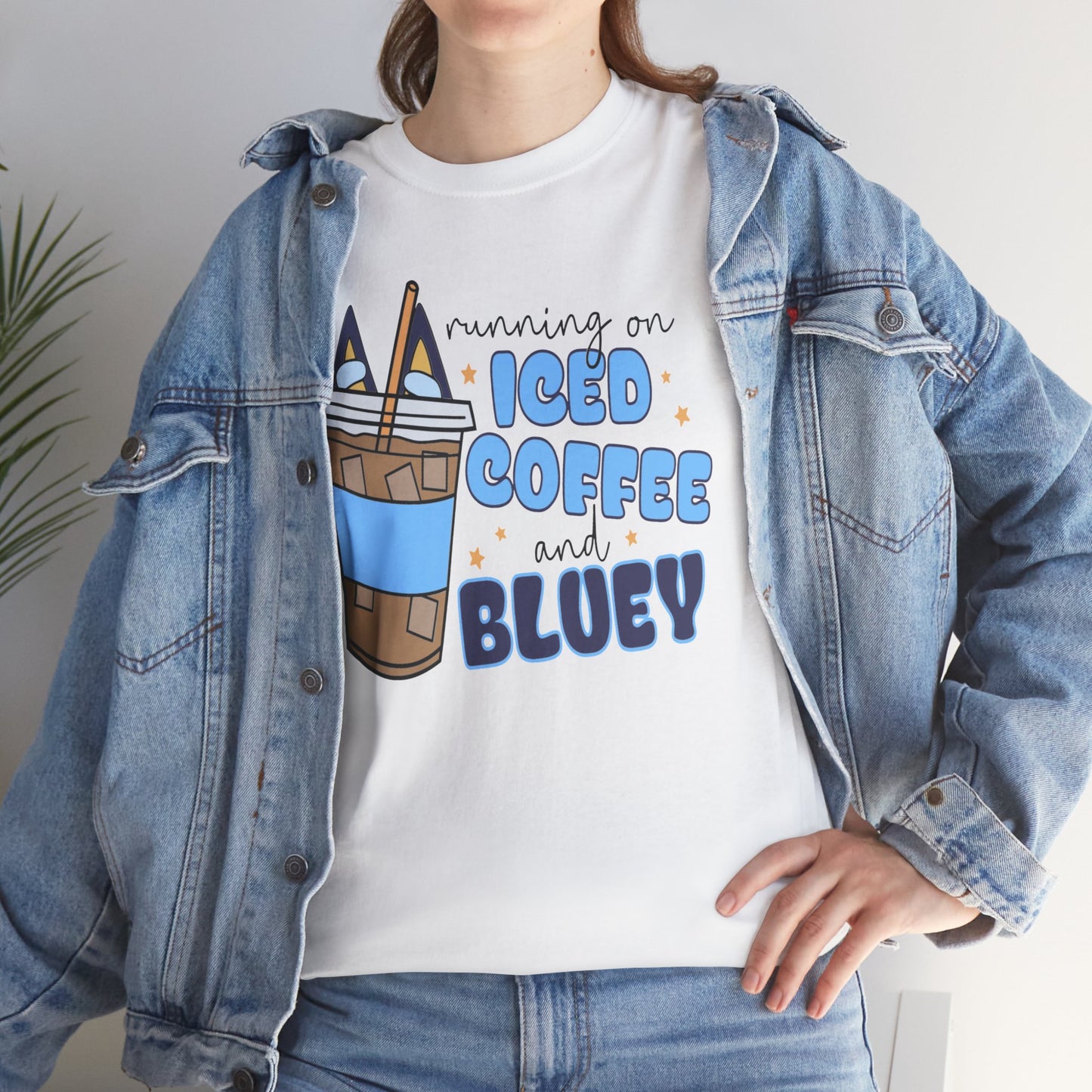Running On Bluey and Iced Coffee - Unisex Heavy Cotton Tee